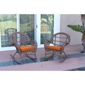 Propation W00210-R-2-FS016 Santa Maria Honey Wicker Rocker Chair with Orange Cushion PR1081415